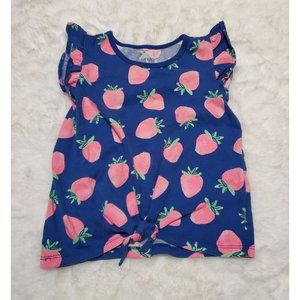 GUC 3T Carter's Strawberry Tie Front Jersey Tee Sleeveless Summer Tank Top Shirt